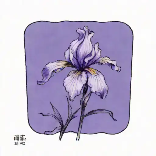 single wild iris with stem tattoo design idea