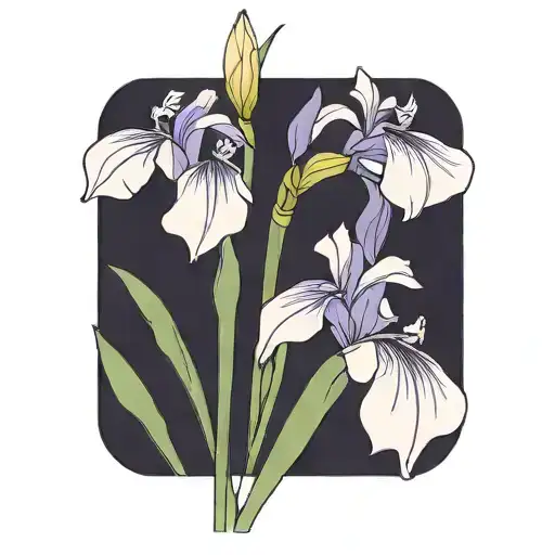  simple purple wild iris with stem tattoo design idea