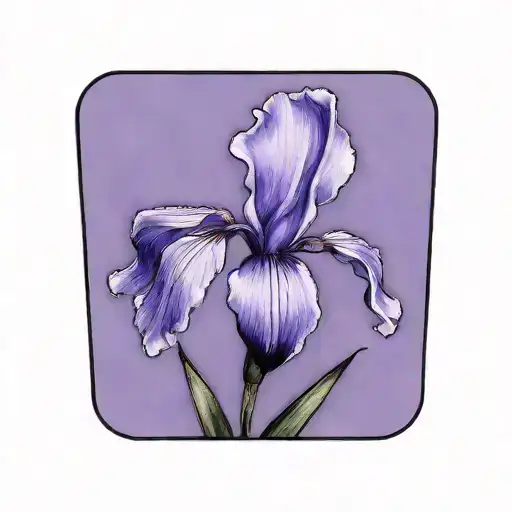 single wild iris with stem tattoo design idea