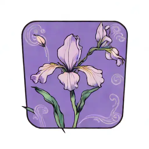 single wild iris with stem tattoo design idea