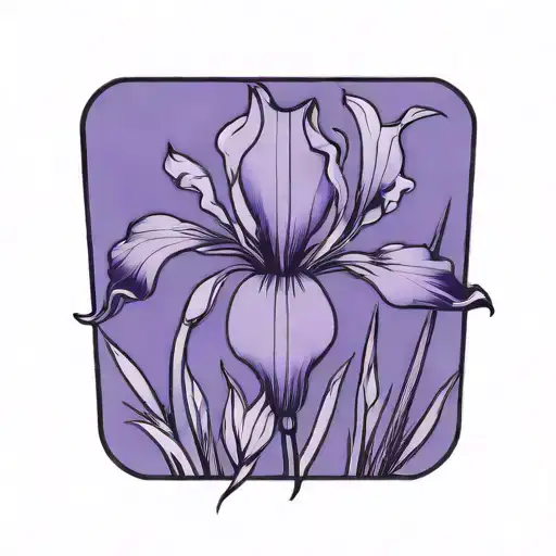 wild iris with stem tattoo design idea