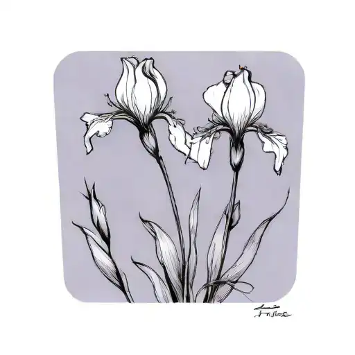 wild iris with stem tattoo design idea