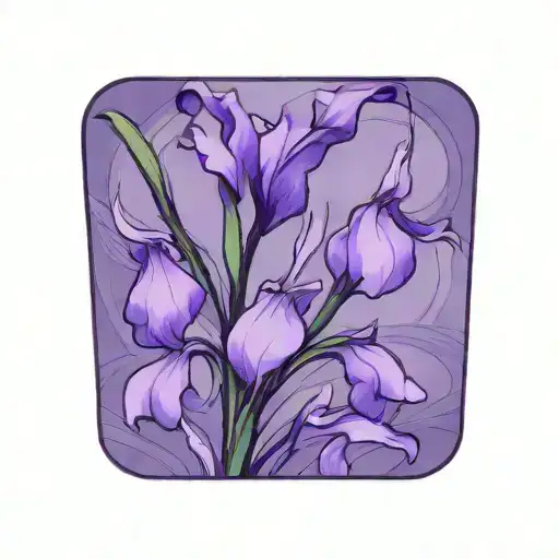 wild iris with stem tattoo design idea