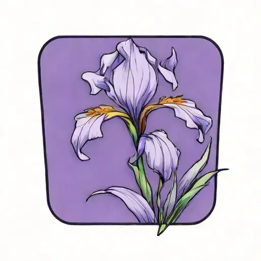 single wild iris with stem tattoo design idea