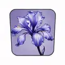 wild iris with black  stem tattoo design idea