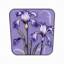 wild iris with black  stem tattoo design idea