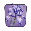 wild iris with black  stem tattoo design idea
