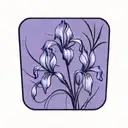 wild iris with stem tattoo design idea