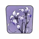 wild iris with stem tattoo design idea
