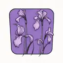 wild iris with stem tattoo design idea