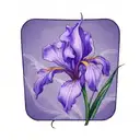 wild iris with stem tattoo design idea