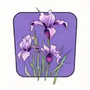 wild iris with stem tattoo design idea