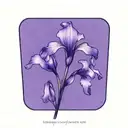 wild iris with stem tattoo design idea