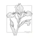  simple purple wild iris with stem tattoo design idea