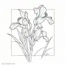  simple purple wild iris with stem tattoo design idea