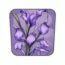 wild iris with stem tattoo design idea