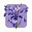 wild iris with stem tattoo design idea
