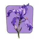 wild iris with stem tattoo design idea