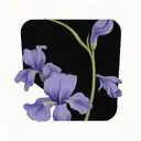 single wild iris with stem tattoo design idea