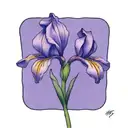 single wild iris with stem tattoo design idea