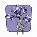 single wild iris with stem tattoo design idea