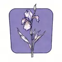 single wild iris with stem tattoo design idea