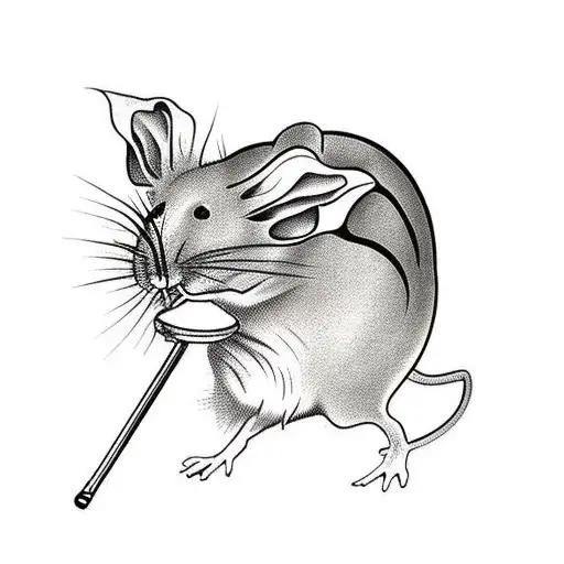mouse smoking a crack pipe  tattoo design idea
