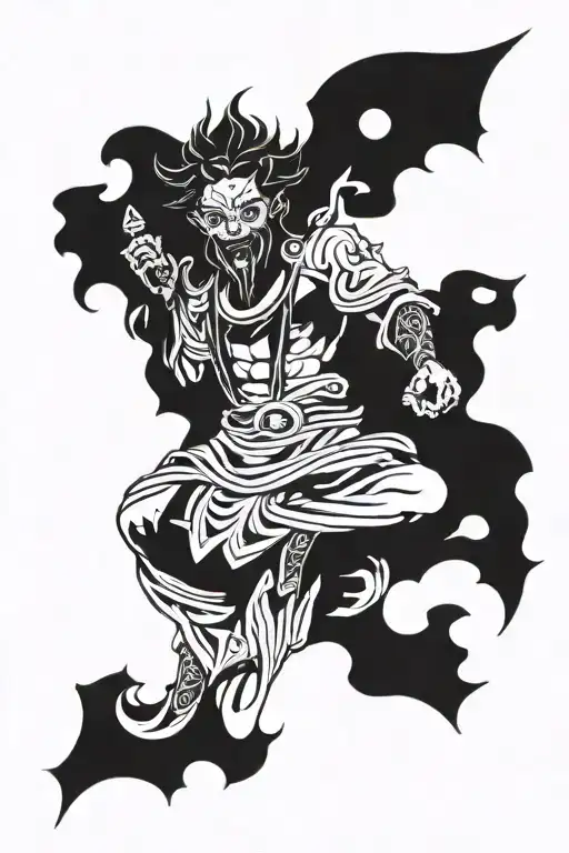 solo leveling statue of god smiling  tattoo design idea