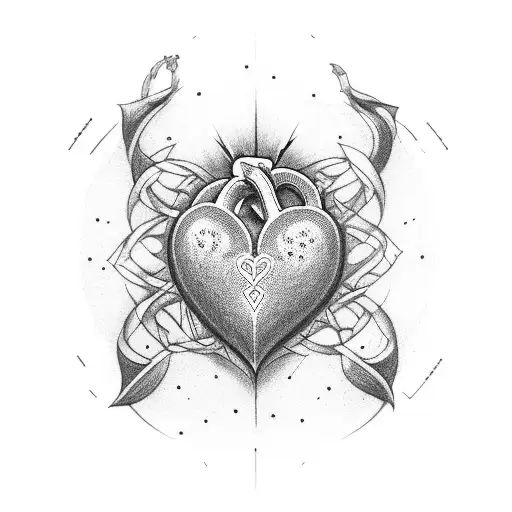 heart with the neda symbol tattoo design idea