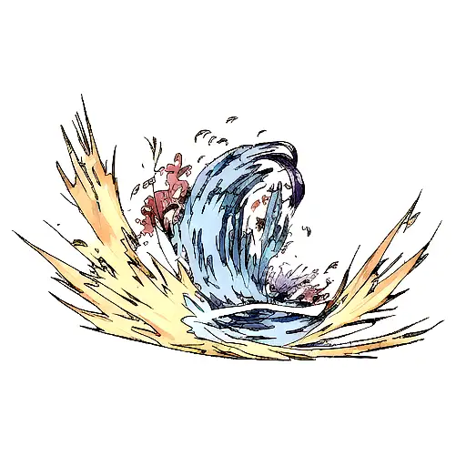 Phoenix and Japanese Wave tattoo design idea
