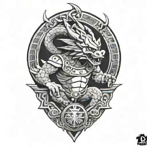 aztec dragon ball z tattoo design idea