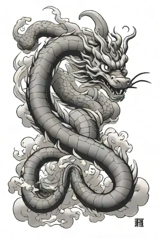shenron off dragon ball z clouds tattoo design idea