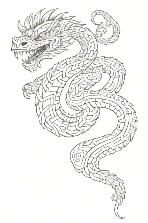 Quetzalcoatl snake tattoo design idea