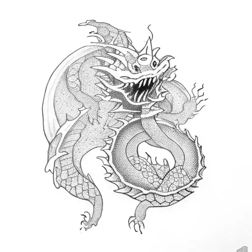 small easy Dragon tattoo design idea