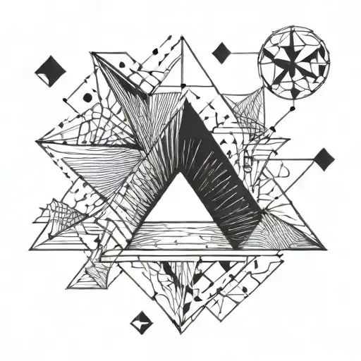 triangles connected tattoo design idea