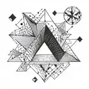 triangles connected tattoo design idea