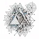 triangles connected tattoo design idea