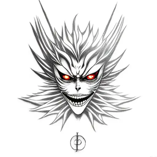 death note ryuk and light hands tattoo design idea