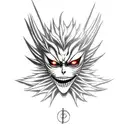 death note ryuk and light hands tattoo design idea
