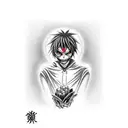 death note ryuk and light hands tattoo design idea
