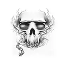 ghost smoking cigarette tattoo design idea