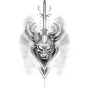 swordwith  Morior Invictus tattoo design idea