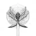 swordwith  Morior Invictus tattoo design idea
