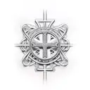 cross with Morior Invictus tattoo design idea