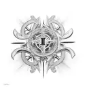 cross with Morior Invictus tattoo design idea