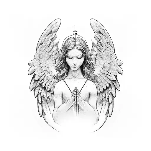 Biblical Angel tattoo design idea