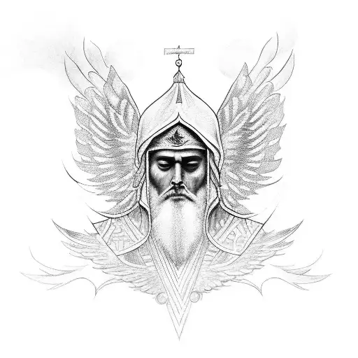 Above him stood the seraphim. Each had six wings: with two he covered his face, and with two he covered his feet, and wi tattoo design idea