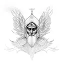 Above him stood the seraphim. Each had six wings: with two he covered his face, and with two he covered his feet, and wi tattoo design idea
