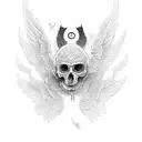 Above him stood the seraphim. Each had six wings: with two he covered his face, and with two he covered his feet, and wi tattoo design idea