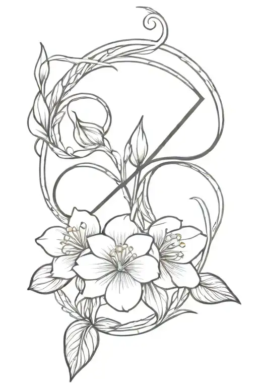 March 29 204 in Roman numerals with jonquil flower tattoo design idea